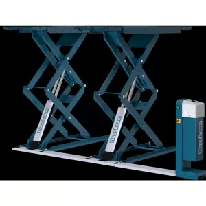 Cầu nâng cắt kéo nâng bụng 4 tấn, lắp chìm ( 3 pha, màu xanh)