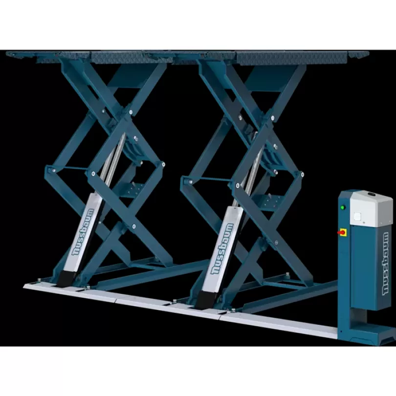 Cầu nâng cắt kéo nâng bụng 4 tấn, lắp chìm ( 3 pha, màu xanh)
